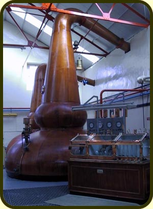 Distillation in pot stills at Glenfarclas distillery