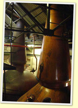 Pot stills at Ardbeg distillery